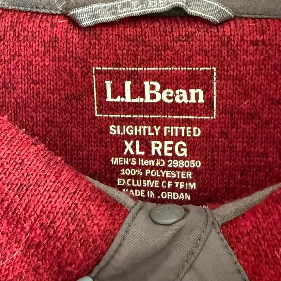 L.L. Bean | Men's Red Half Zip Sweater Fleece | Extra Large - Picture 4 of 6